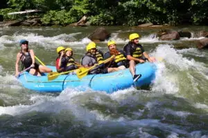 Milwood team embarking on rafting adventure together