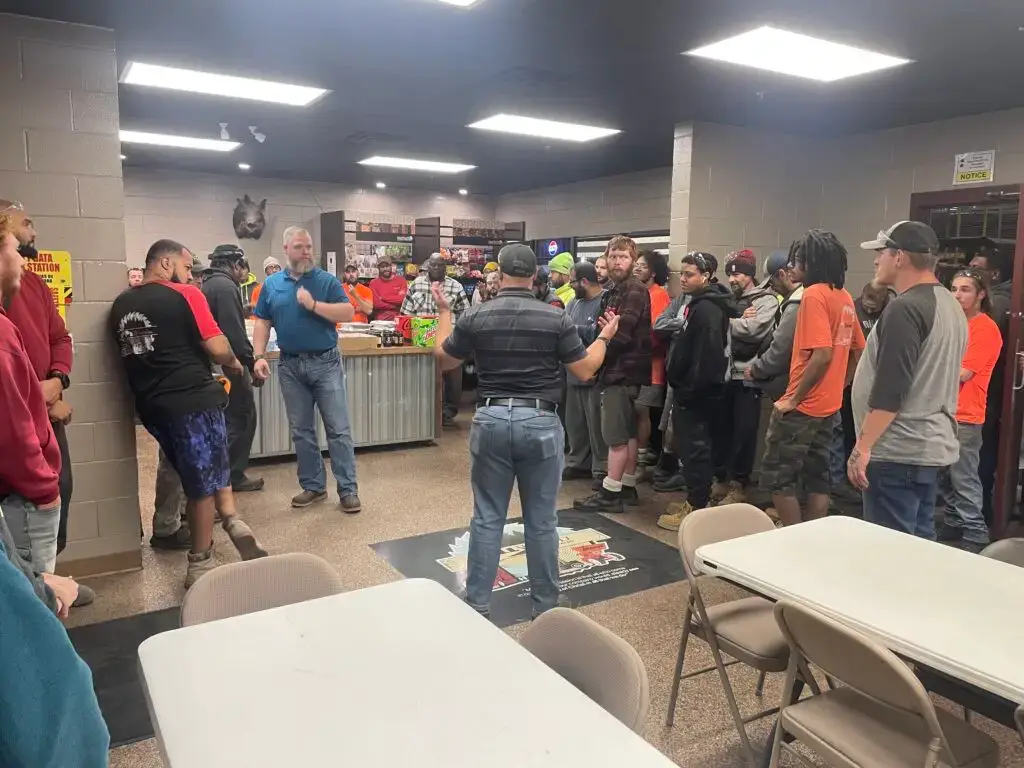 The Vienna team celebrating four years accident free