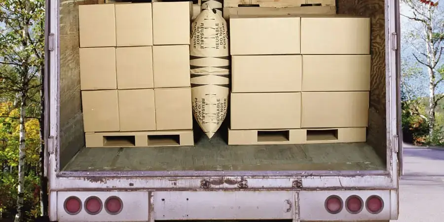 Interior of empty semi-truck