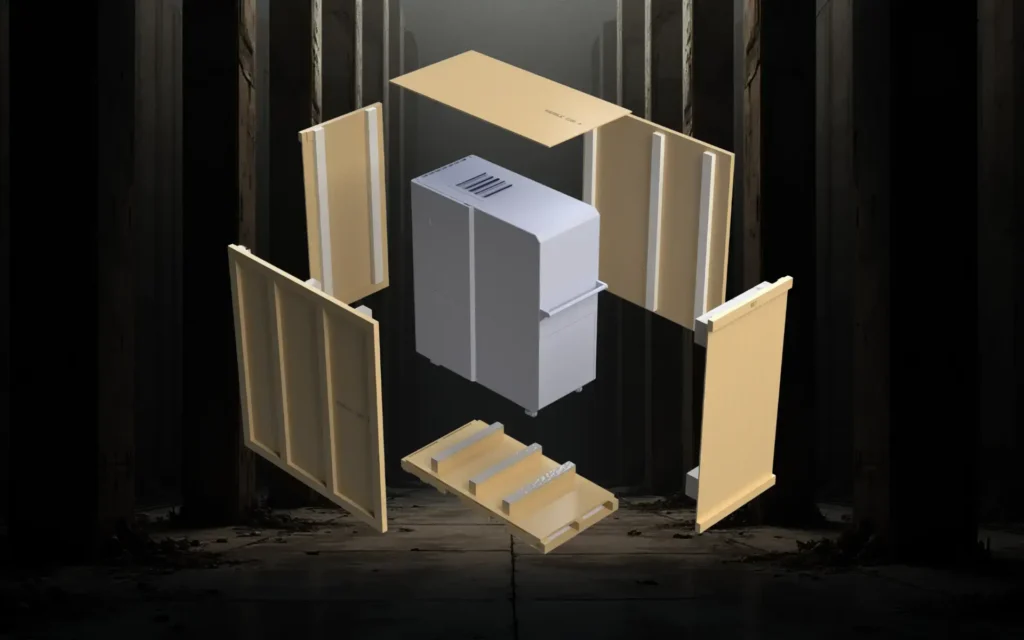 A Millwood foam crate application.