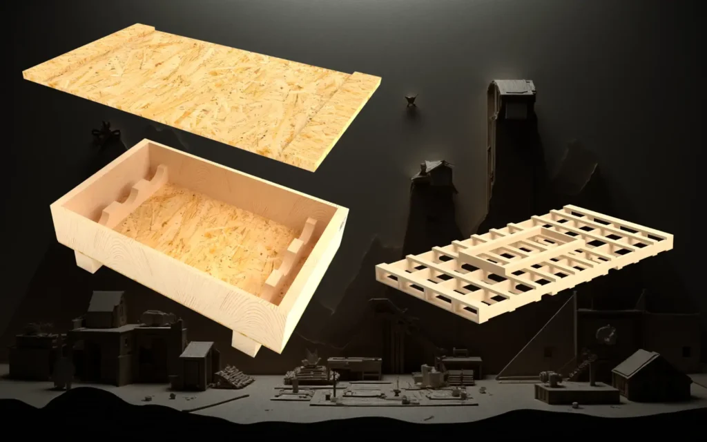 A Millwood Saddle Crate in a warehouse.