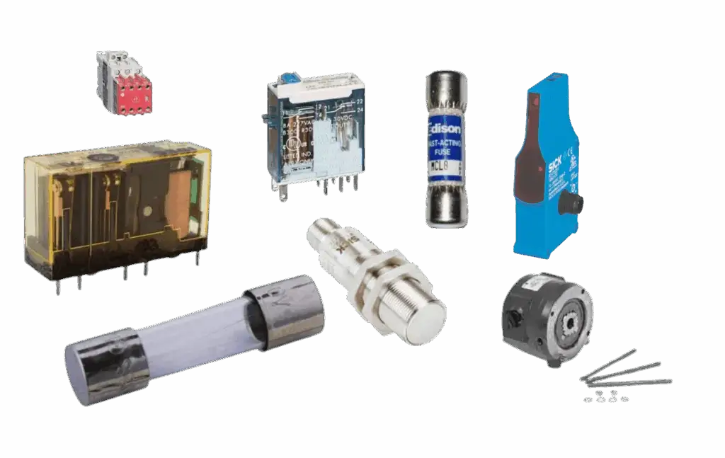 assortment of packaging equipment parts