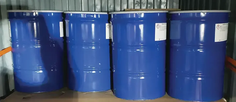 Cargo Separators being used in a shipment of large blue barrels.