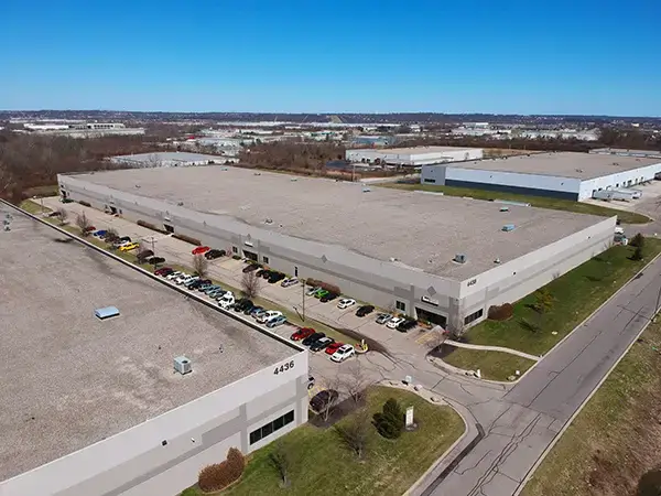 An aerial shot of Millwood's pallet and crate packaging facility in Rochester New York