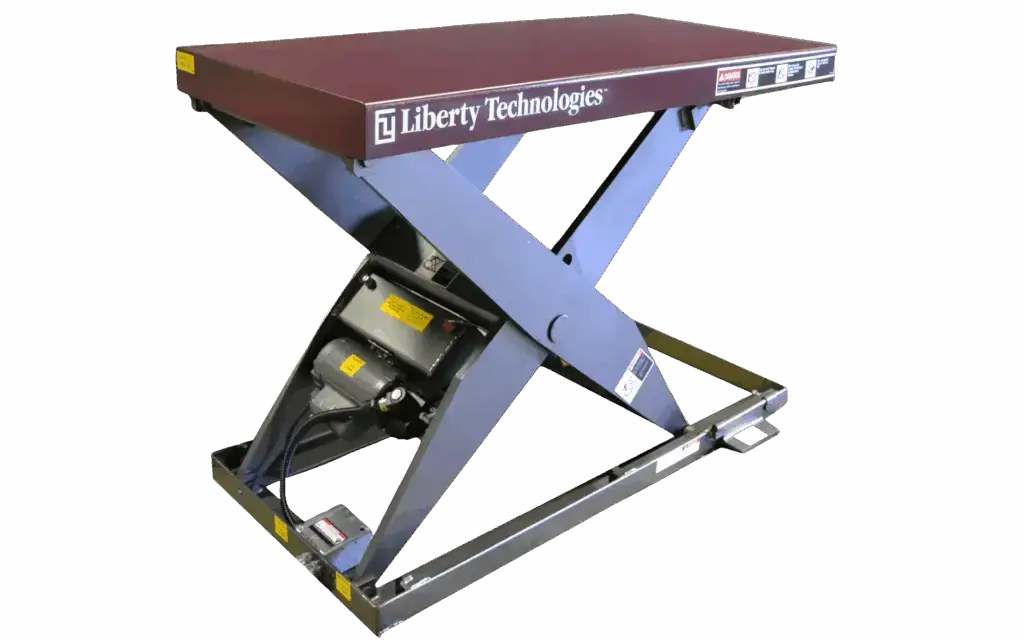 A detail image of ergonomic pallet lift table