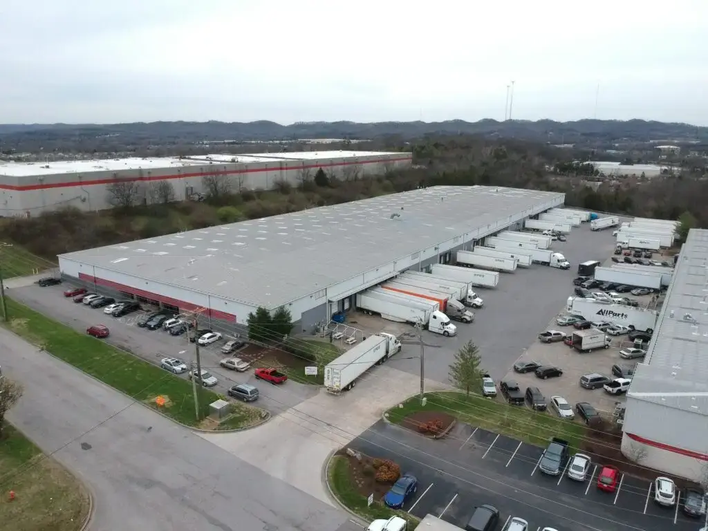 An aerial shot of Millwood's pallet and crate packaging facility in Nashville Tennessee