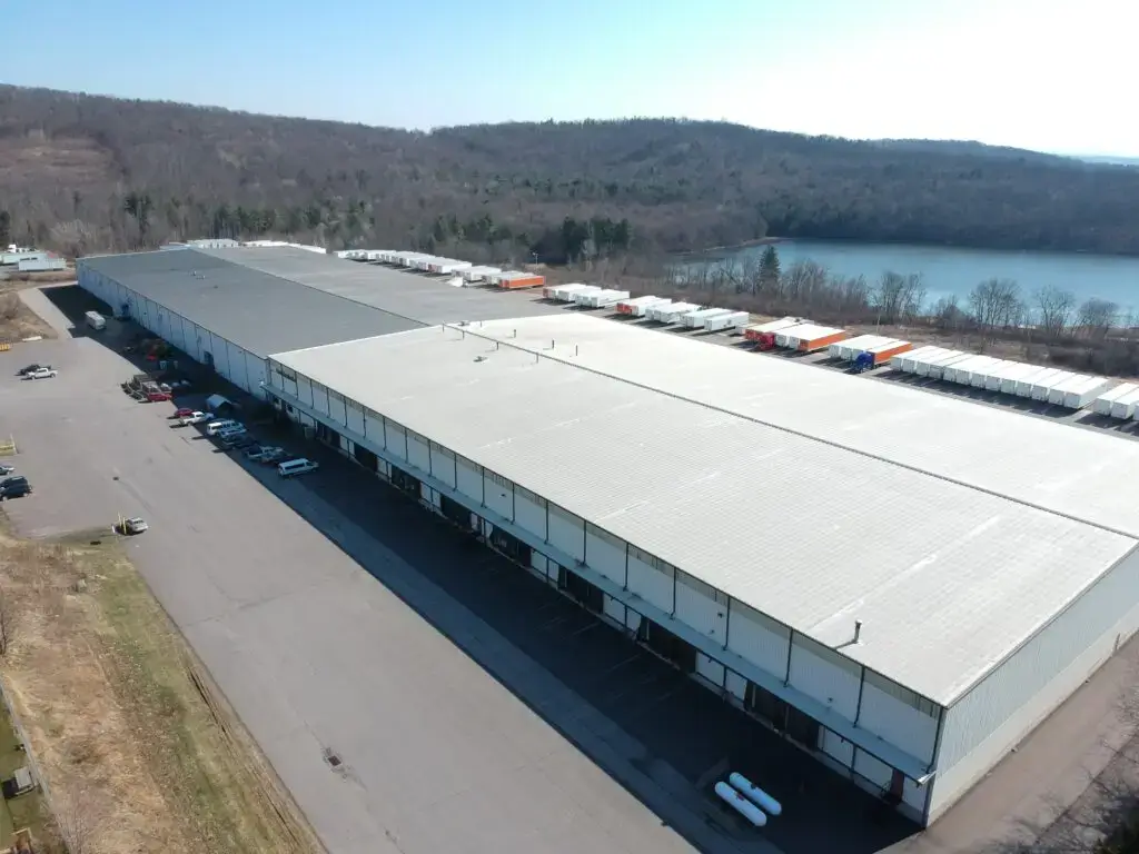 An aerial shot of Millwood's pallet and crate packaging facility in Tunkahannock