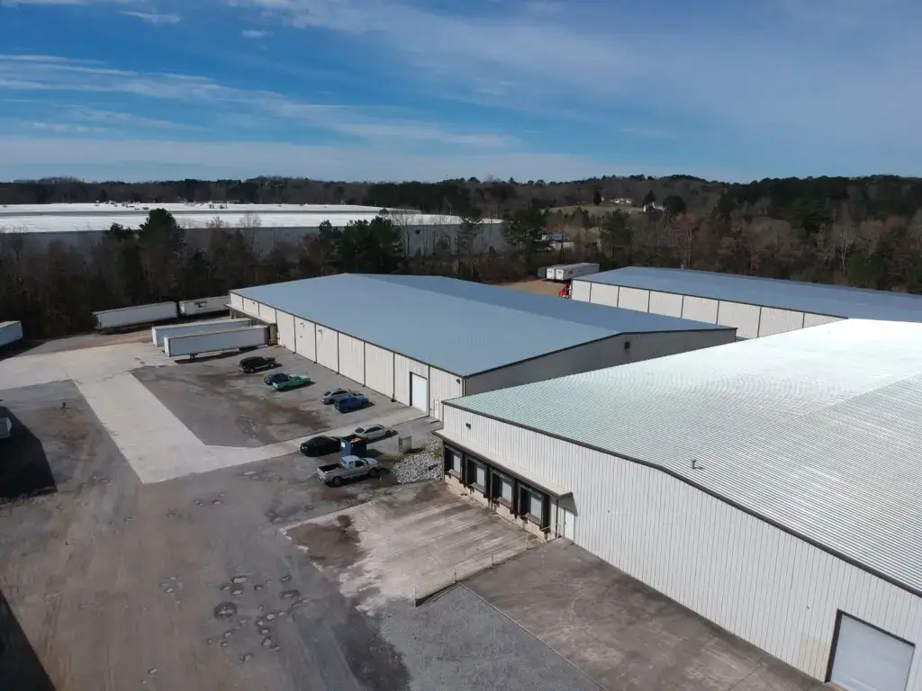 An aerial shot of Millwood's pallet and crate packaging facility in Cleveland Tennessee