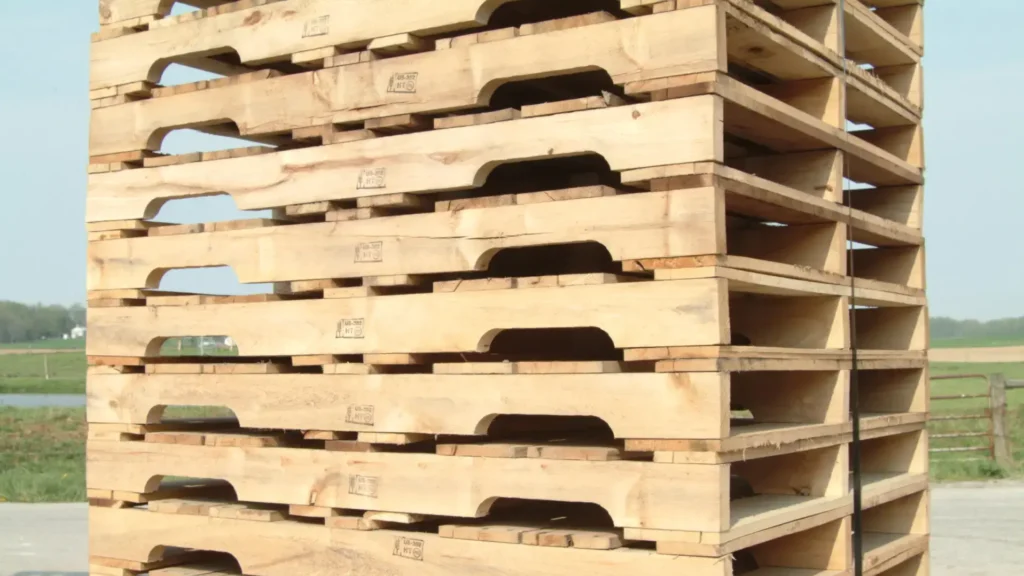 Stack of Stringer Pallets for Sale from Millwood Inc