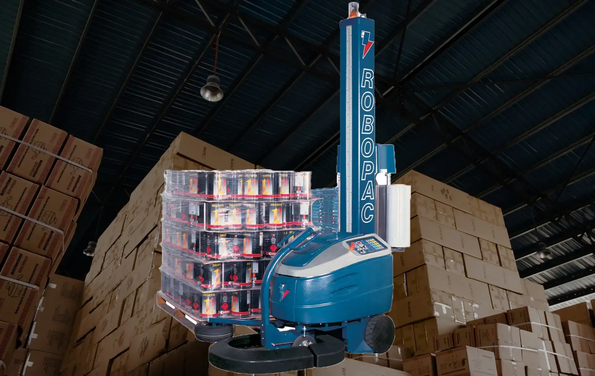 Robotic Stretch Wrapper | Semi Automatic Pallet Wrapper