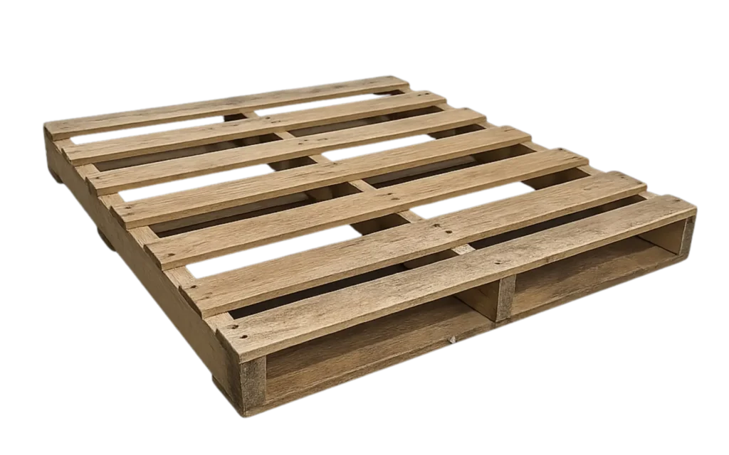 Premium A1 GMA pallet with solid stringers and tight deckboard spacing showing high-quality recycled pallet constructio
