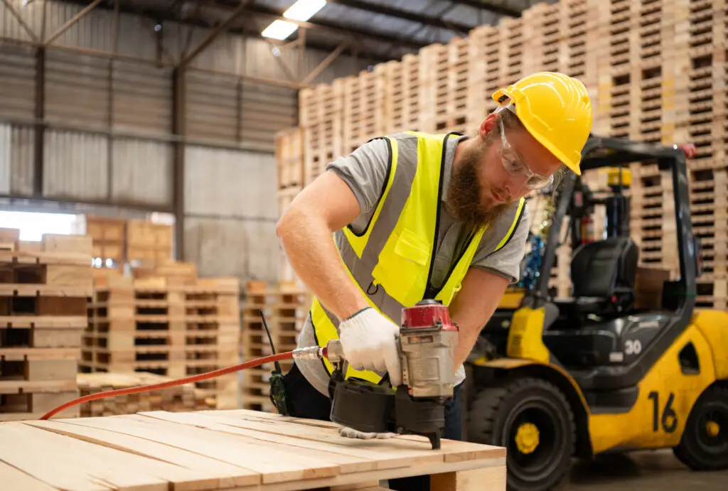 Different wood pallet configurations selected to support manufacturing and supply chain operations.