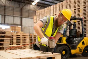 Different wood pallet configurations selected to support manufacturing and supply chain operations.