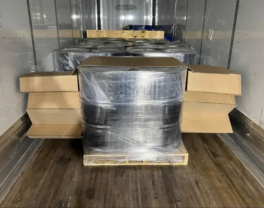 Dunnage packaging materials including corrugated void fillers securing products inside a shipping container to prevent damage during transit.